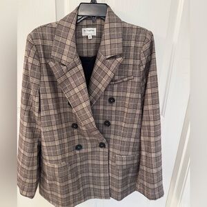 By Together Women's Plaid Brown Jacket